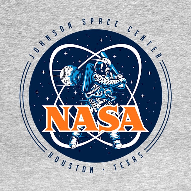 Retro NASA Astros Logo - Navy Blue Version by Blake Dumesnil Designs